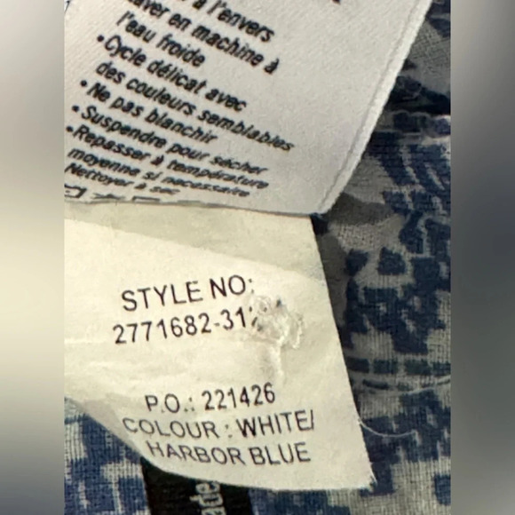 GUC JOBETH COTTON BLOUSE - WHITE & HARBOUR BLUE M - Picture 11 of 13